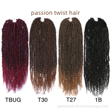 Pre-twisted Passion Twist Hair for Crochet Pre-looped Passion Twists Crochet Hair Extension Pretwisted Synthetic Crochet Braids